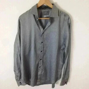 Thomas Dean TD Gray Teed Flip Cuff Design L Shirt